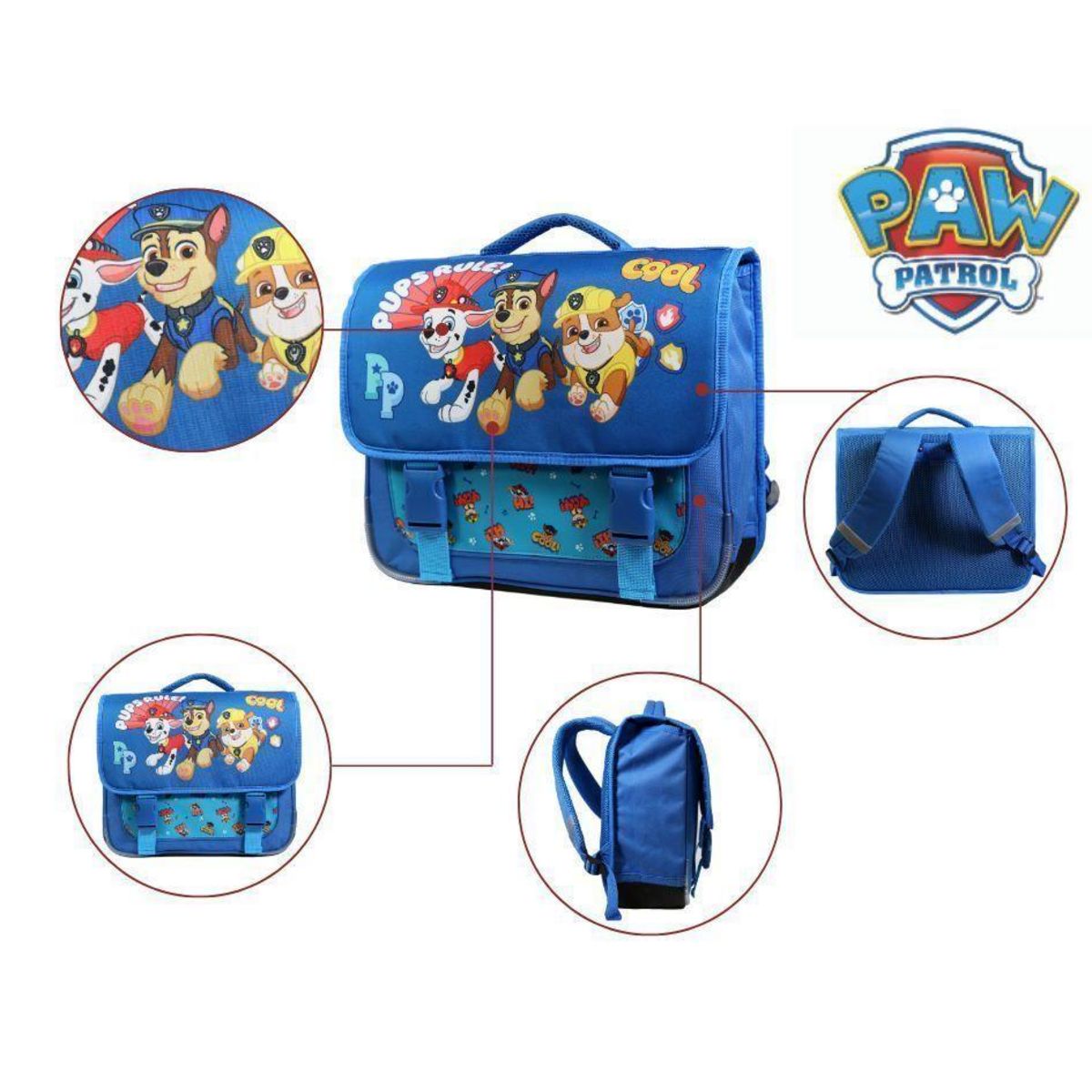 Bagtrotter BAGTROTTER Cartable 38 cm Pat'Patrouille Bleu