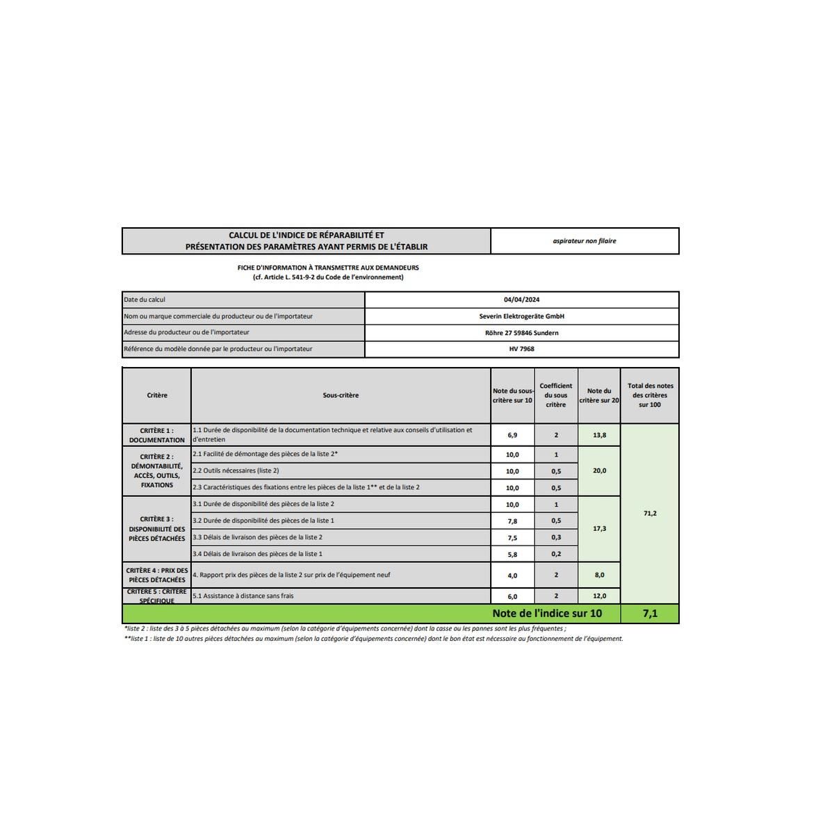 SEVERIN Aspirateur balai et de table 2en1 25.9v - HV7968