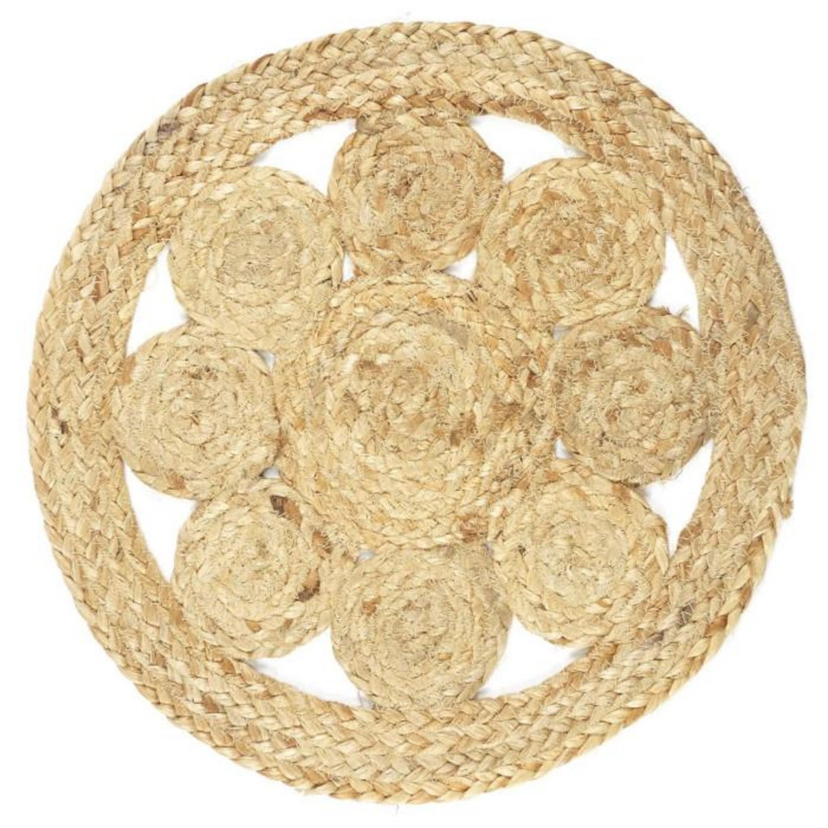Paris Prix Set de Table Rond Déco  Jute Ajouré  35cm Naturel