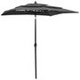 Voir la diapositive 1 : VIDAXL Parasol de jardin a 3 niveaux avec mat en aluminium anthracite