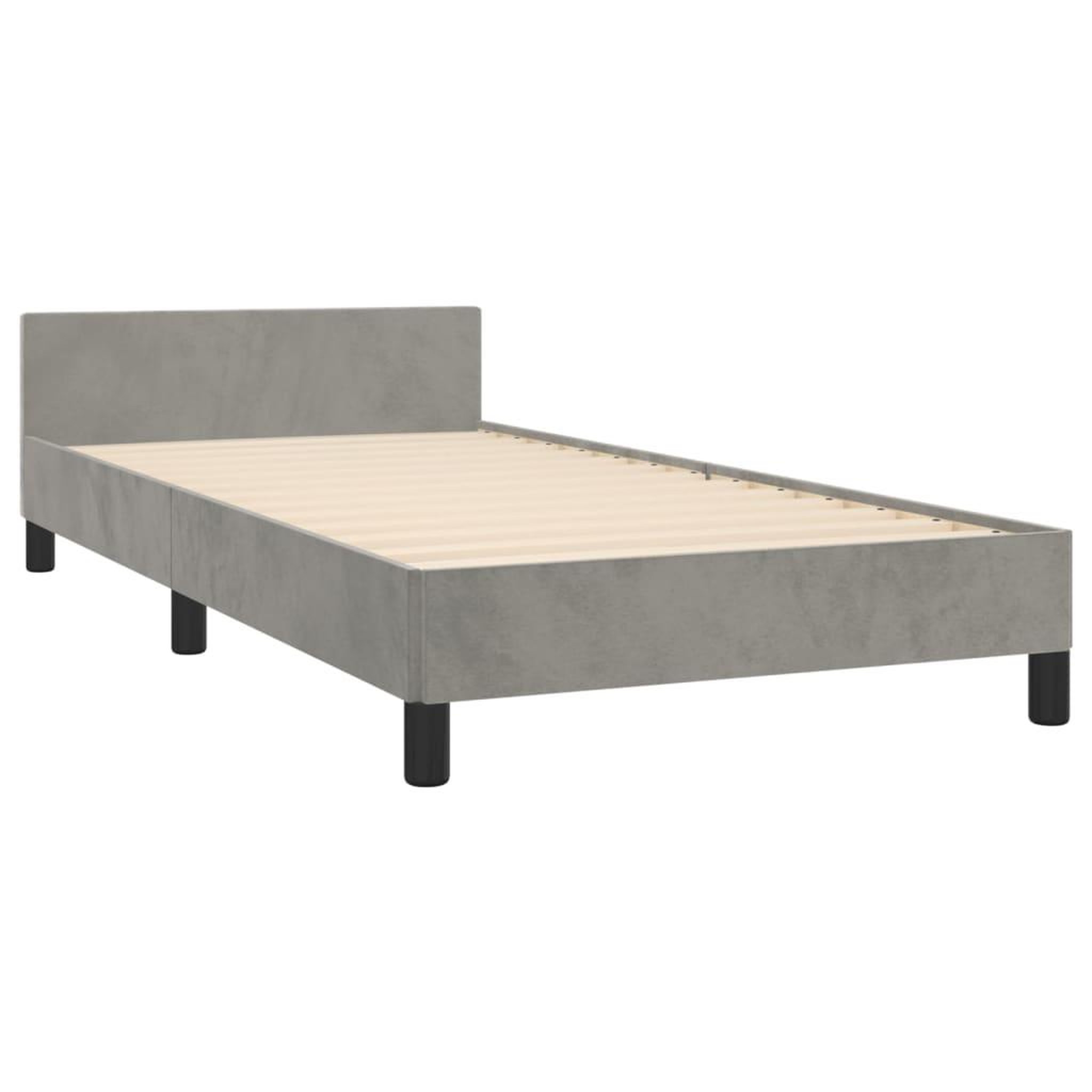 Voir la diapositive 4 : VIDAXL Cadre de lit sans matelas gris clair 90x190 cm velours