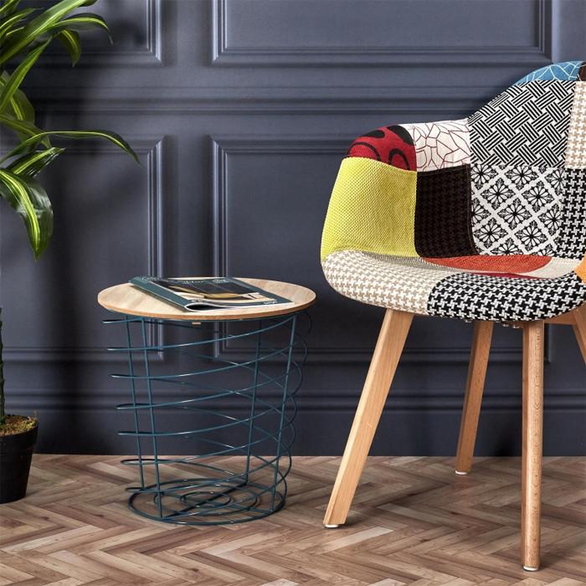 Voir la diapositive 3 : Paris Prix Table d'Appoint Design  Cyclone  40cm Bleu