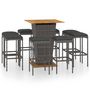 Voir la diapositive 2 : VIDAXL Ensemble de bar de jardin 9 pcs et coussins Resine tressee Gris
