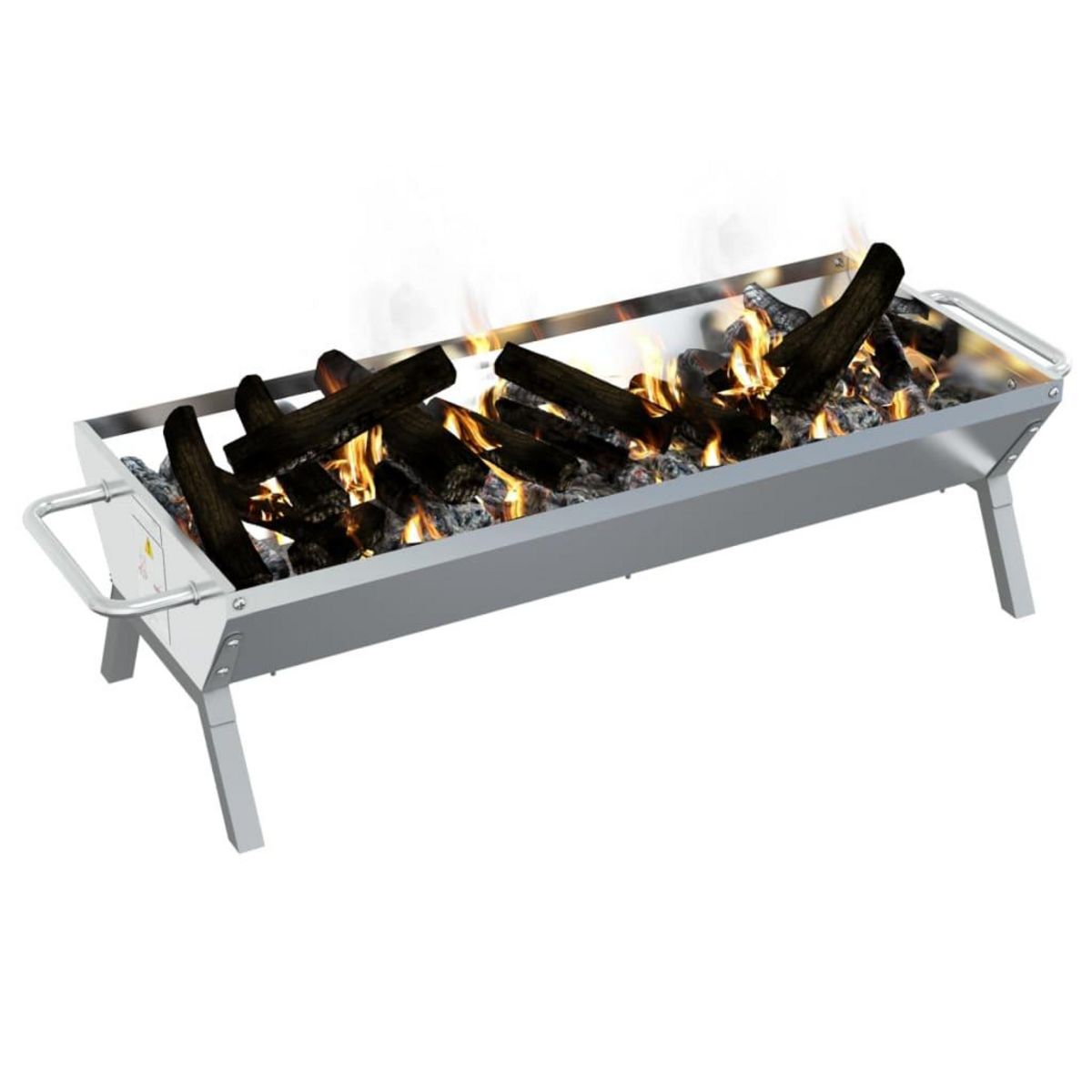 VIDAXL Plateau pour barbecue Argente 118x42x30,5 cm Acier inoxydable