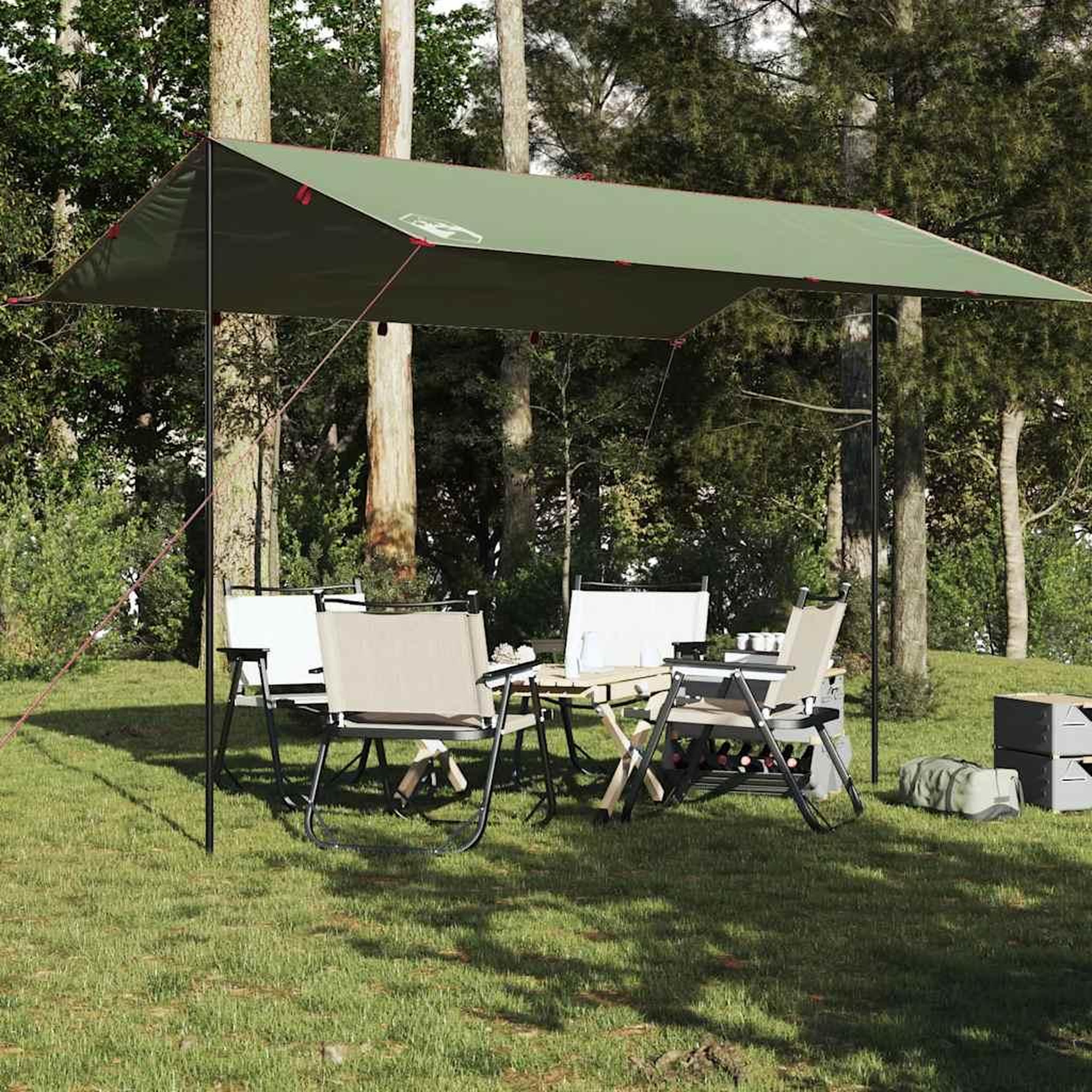 Voir la diapositive 3 : VIDAXL Bache de camping vert 400x294 cm impermeable