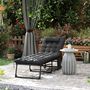 Voir la diapositive 2 : OUTSUNNY Bain de soleil transat pliable inclinable avec poignée, pochette rangement et matelas grand confort noir