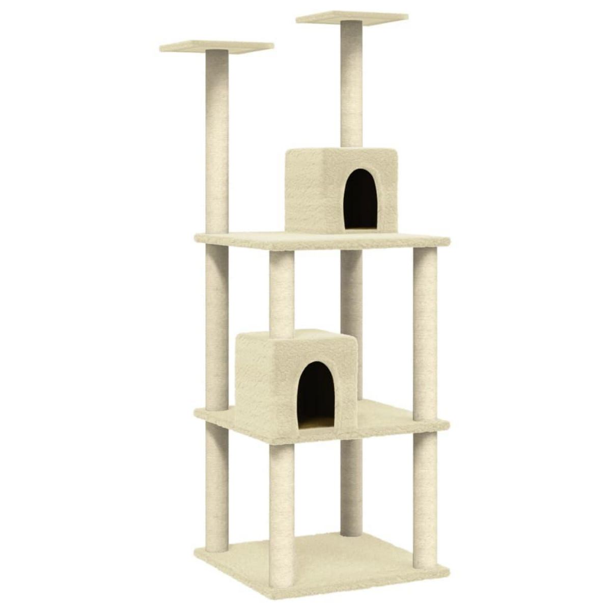 VIDAXL Arbre a chat avec griffoirs en sisal Creme 141 cm