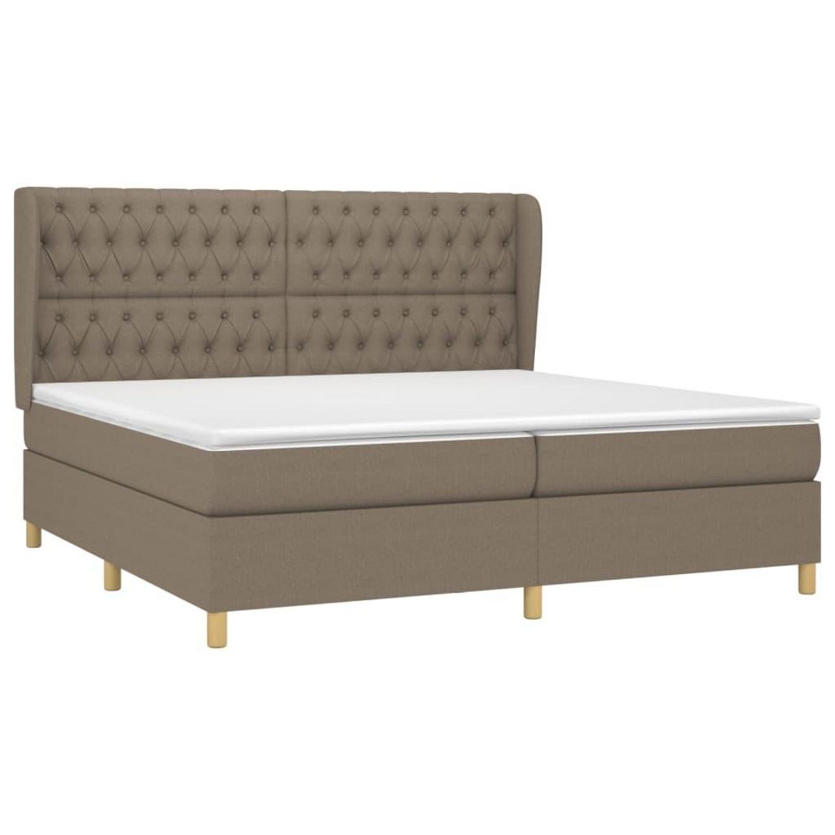 VIDAXL Sommier a lattes de lit avec matelas Taupe 200x200 cm Tissu
