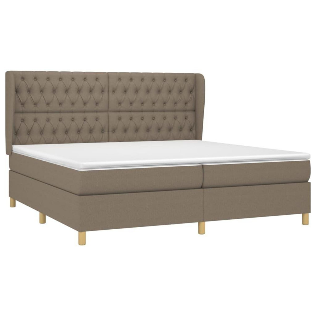 VIDAXL Sommier a lattes de lit avec matelas Taupe 200x200 cm Tissu