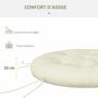 Voir la diapositive 6 : OUTSUNNY Coussin de chaise de jardin - coussin rond capitonné Ø 80 x 10H cm avec attaches - polyester blanc cassé