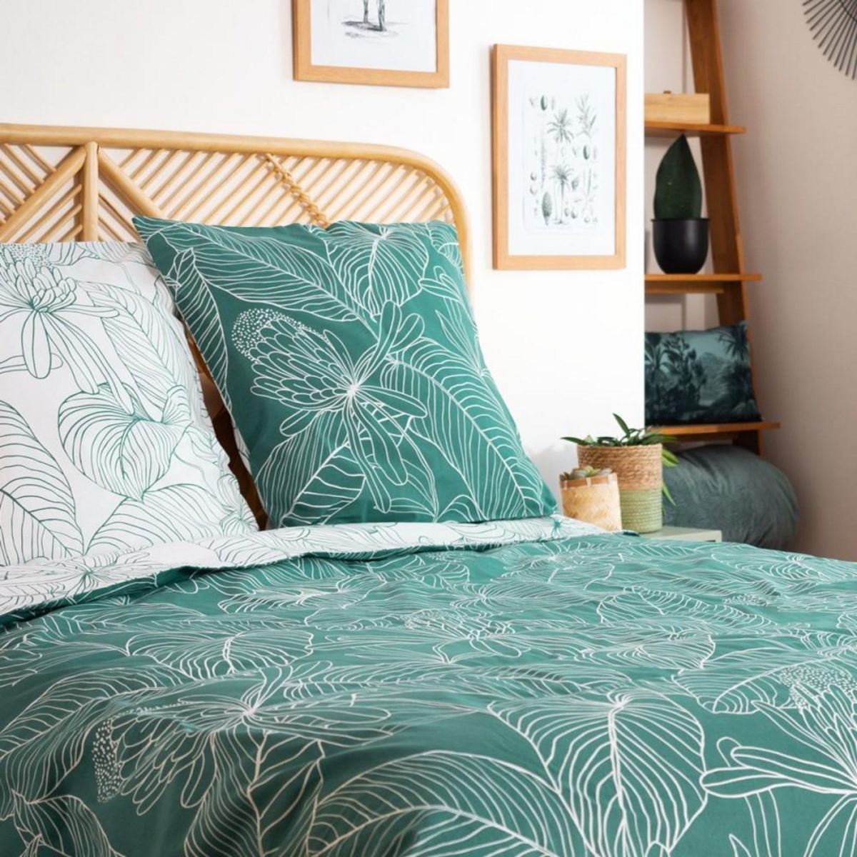 COTE DECO Housse de couette réversible 260x240 TILDA + 2 taies 100% coton adouci 57 fils/cm2