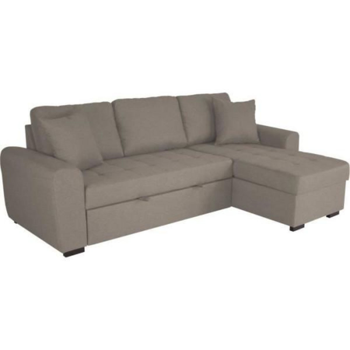 MARKET24 Canapé d'angle convertible réversible 4 places - Tissu beige - L 244 x P 151 x H 90 - HAMILTON - Fabriqué en Ukraine