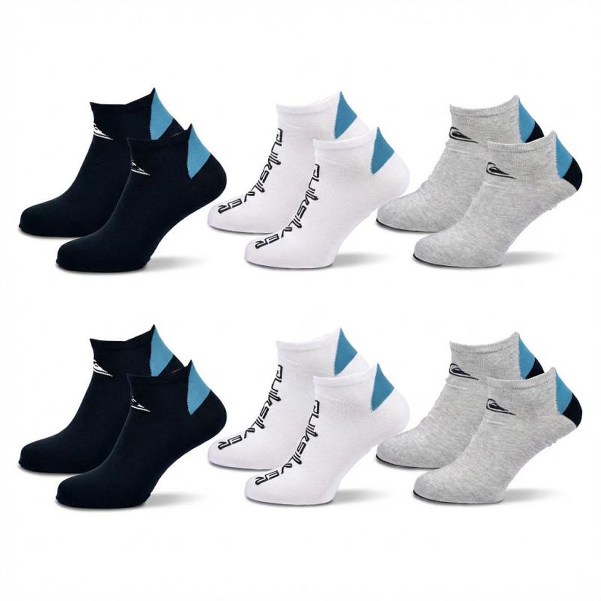 Voir la diapositive 1 : QUIKSILVER Quiksilver pack de chaussettes homme sneaker– lot 6 paires sport