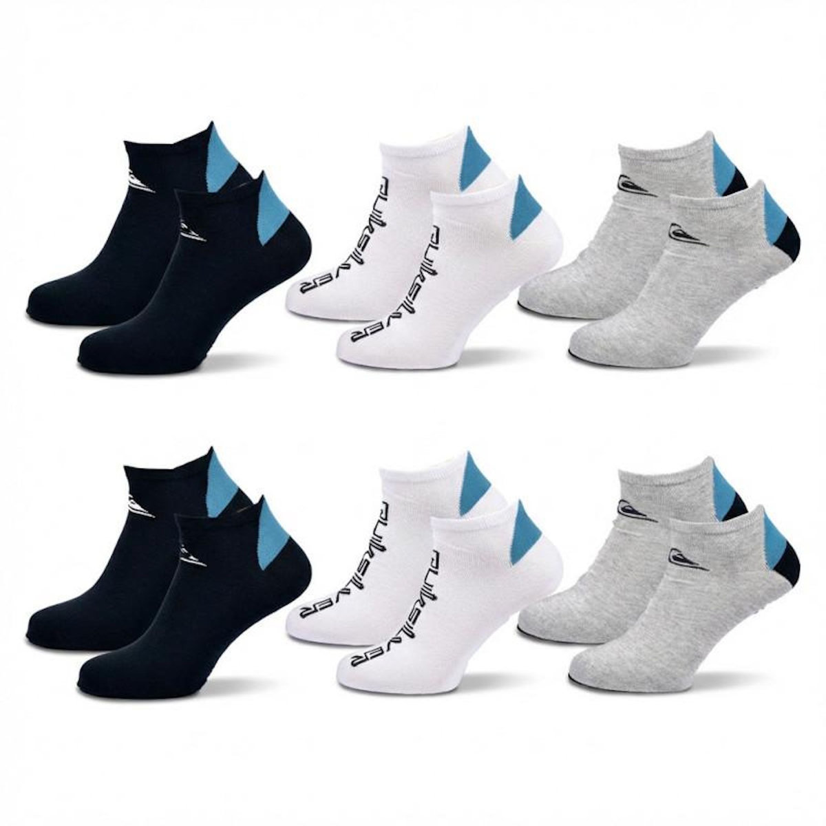 QUIKSILVER Quiksilver Pack de Chaussettes Homme SNEAKER– Lot 6 Paires Sport