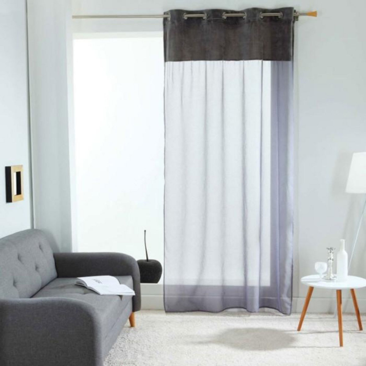 Paris Prix Rideau Voilage  Valentina  140x240cm Gris