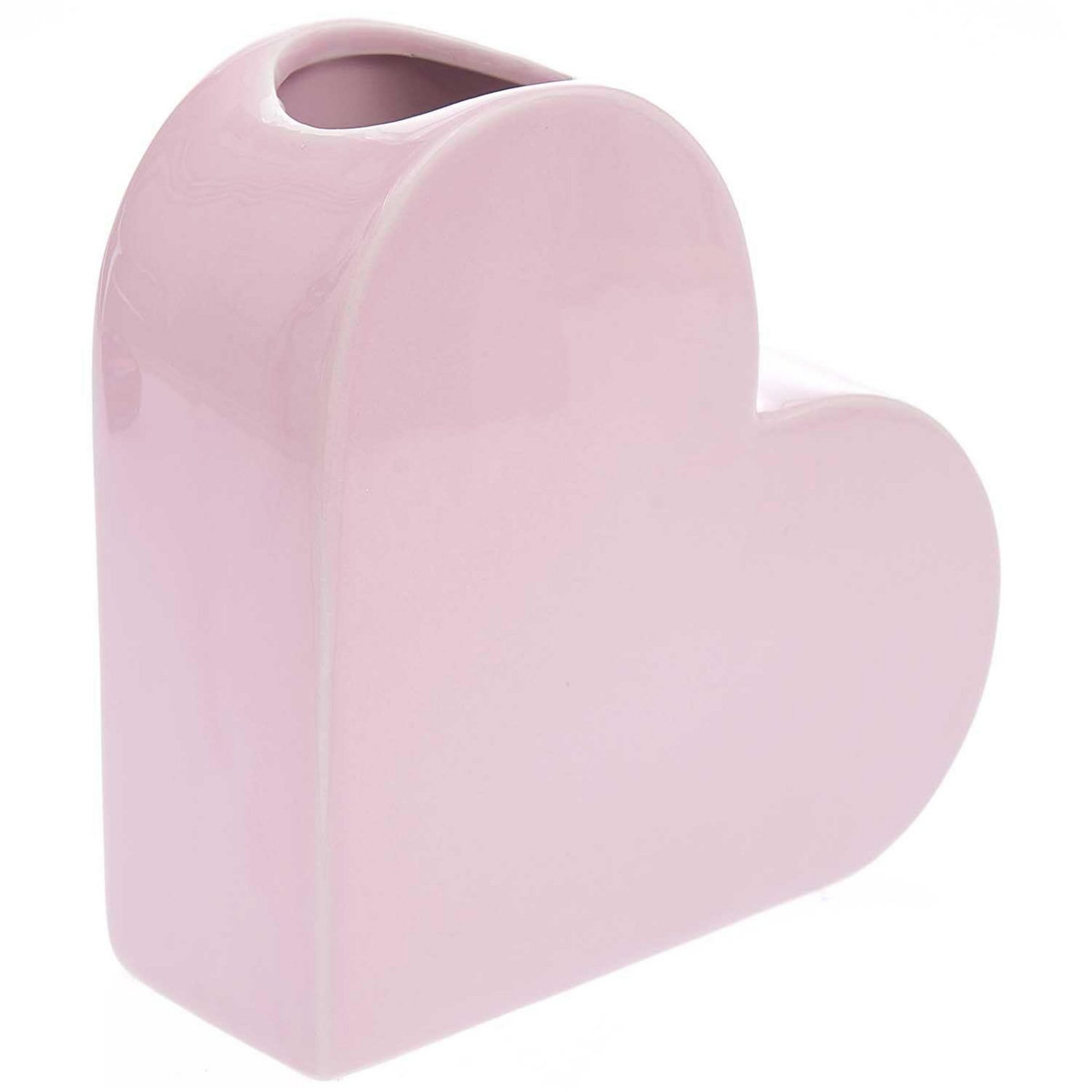 RICO DESIGN Vase en céramique coeur rose 16 cm