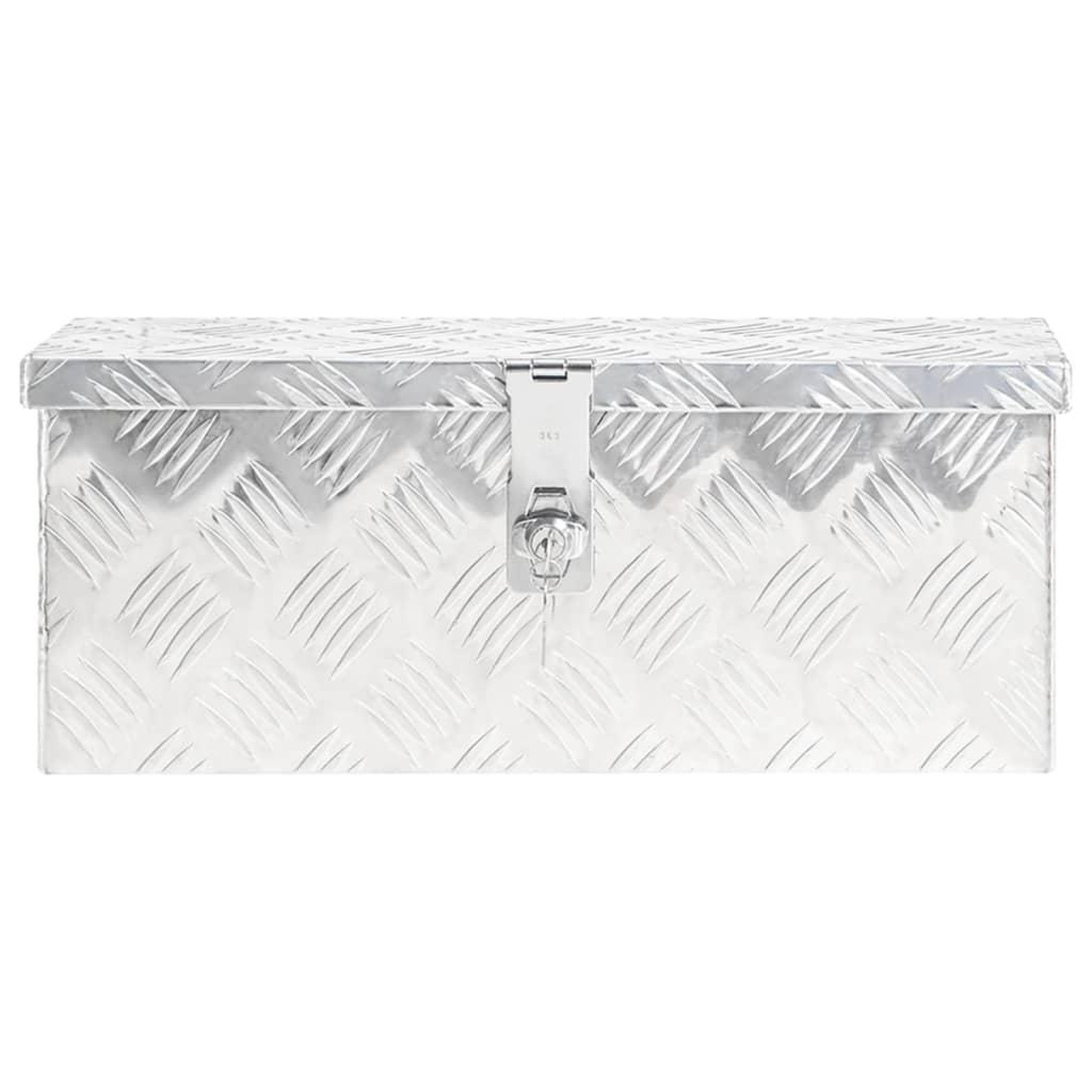 Voir la diapositive 2 : VIDAXL Boîte de rangement Argente 50x15x20,5 cm Aluminium