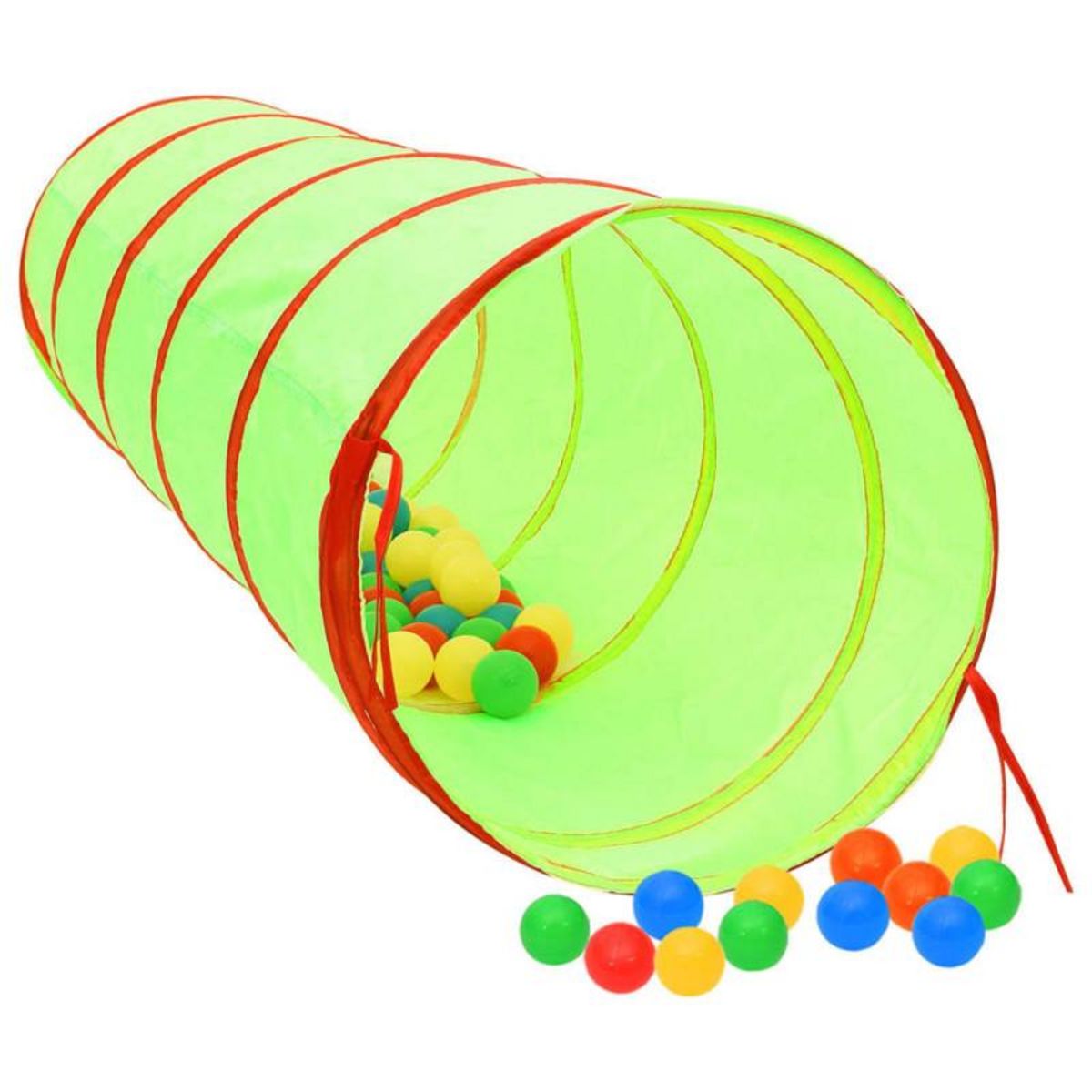 VIDAXL Tunnel de jeu pour enfants avec 250 balles Vert 175cm Polyester