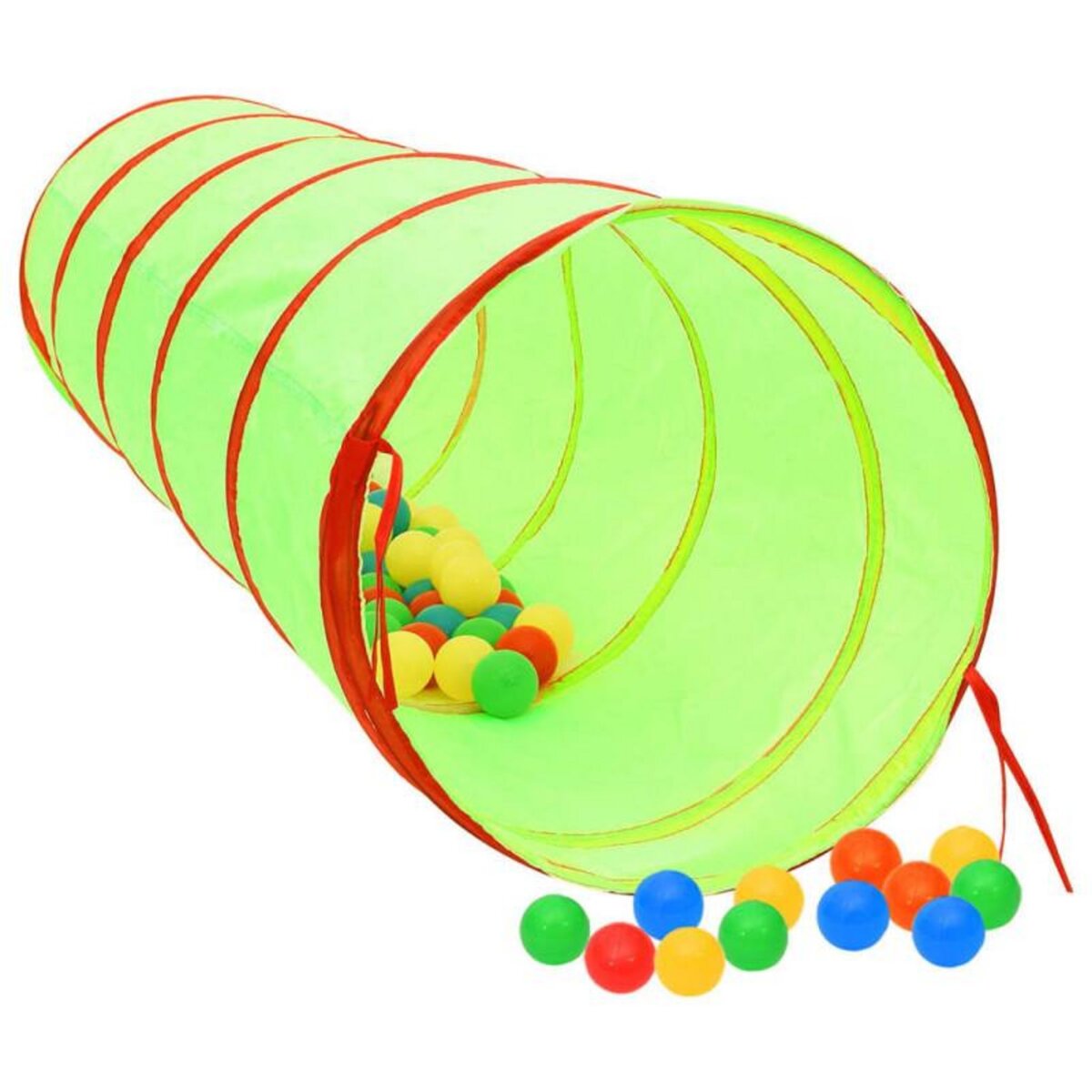 VIDAXL Tunnel de jeu pour enfants avec 250 balles Vert 175cm Polyester