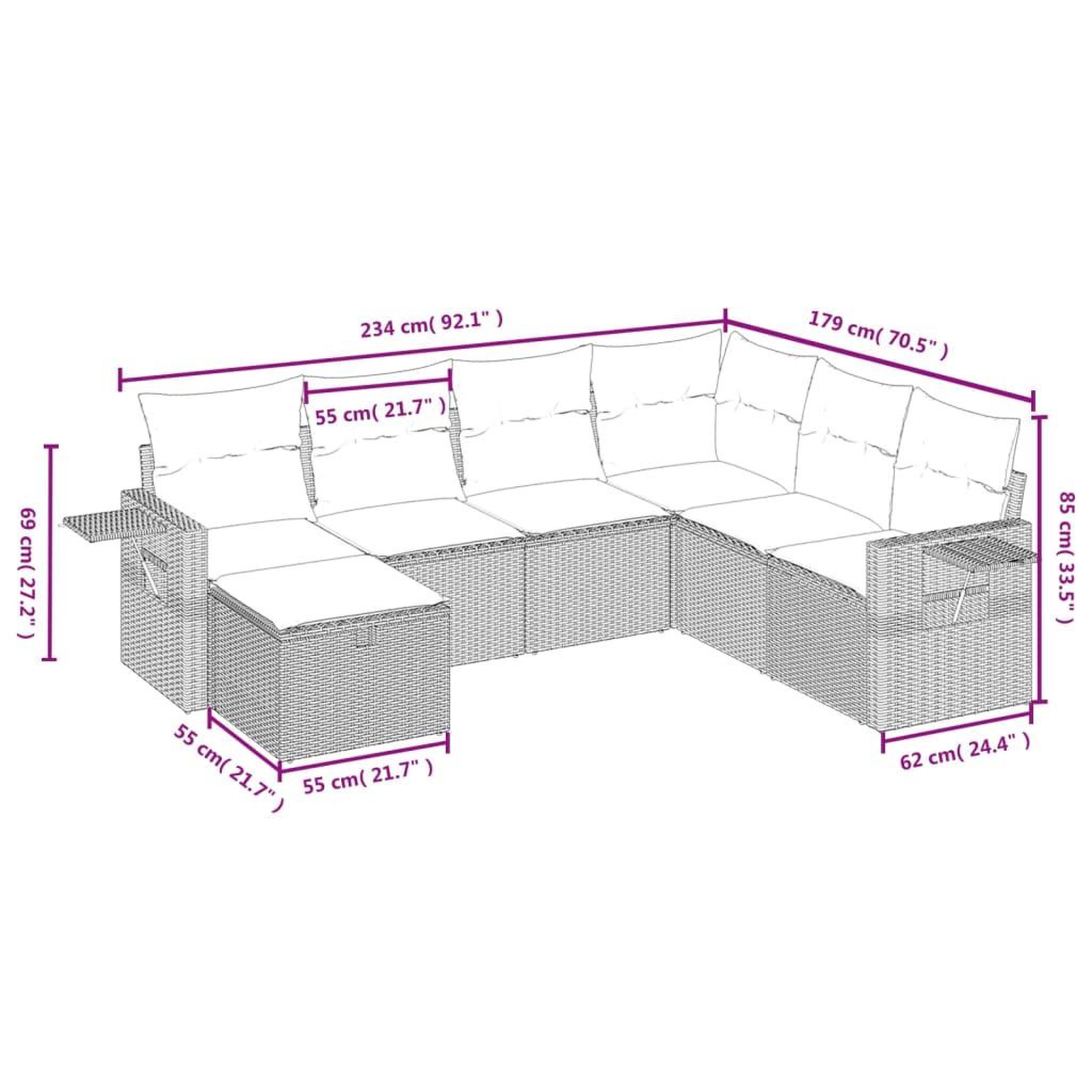 Voir la diapositive 4 : VIDAXL Salon de jardin 7 pcs avec coussins noir resine tressee