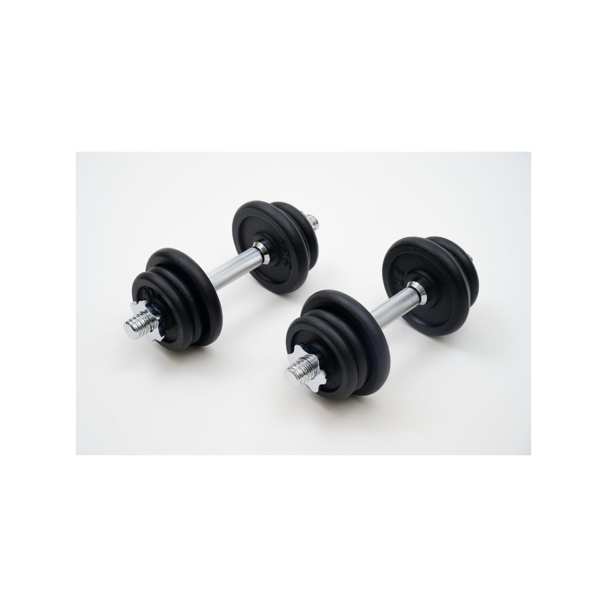 Voir la diapositive 3 : O'Fitness Set barres + haltères 20 KG - FITLIFE - En acier - Valise de transport inclus