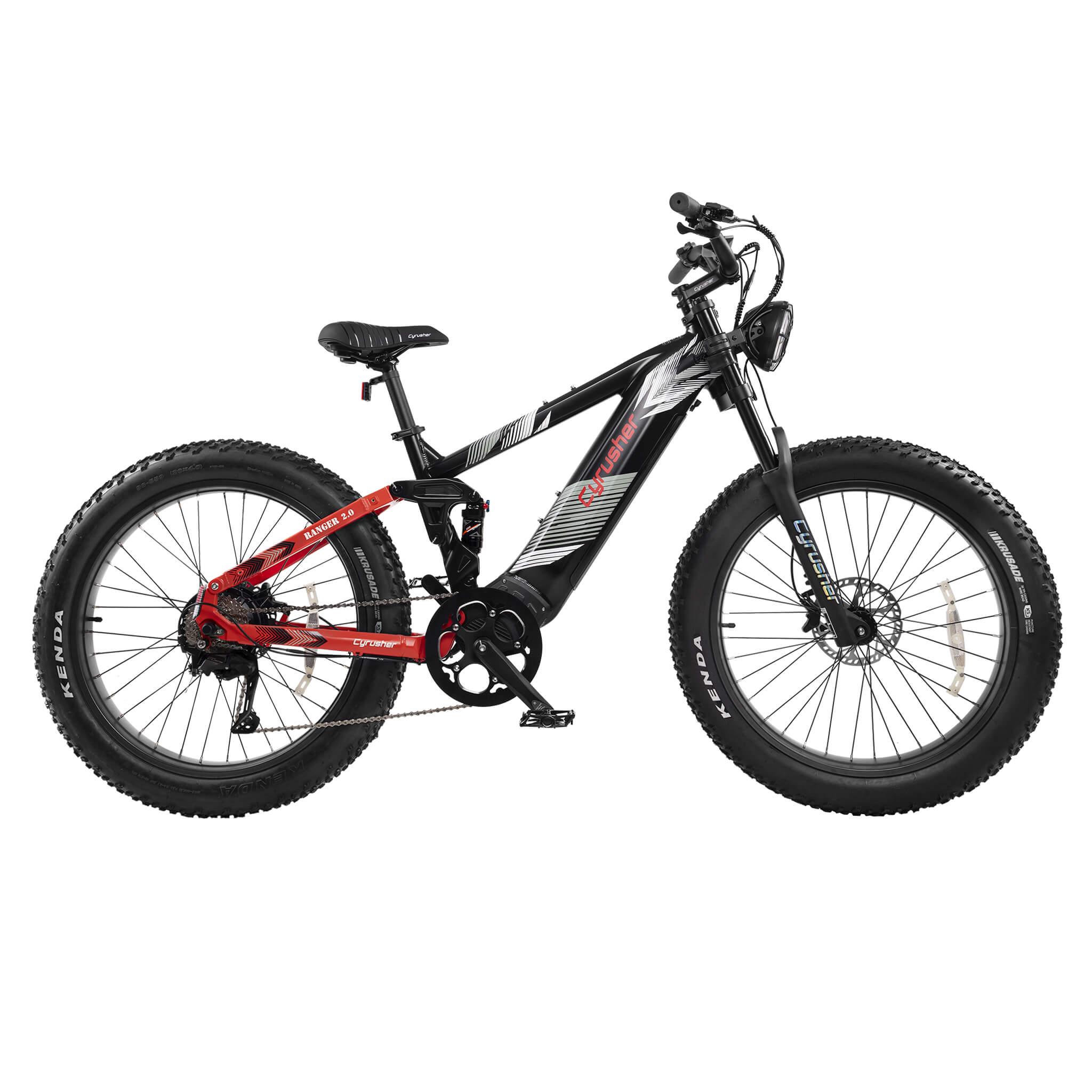 CYRUSHER VTT électrique Cyrusher Ranger 2.0 à gros pneus. Coloris disponibles : Noir, Blanc, Vert