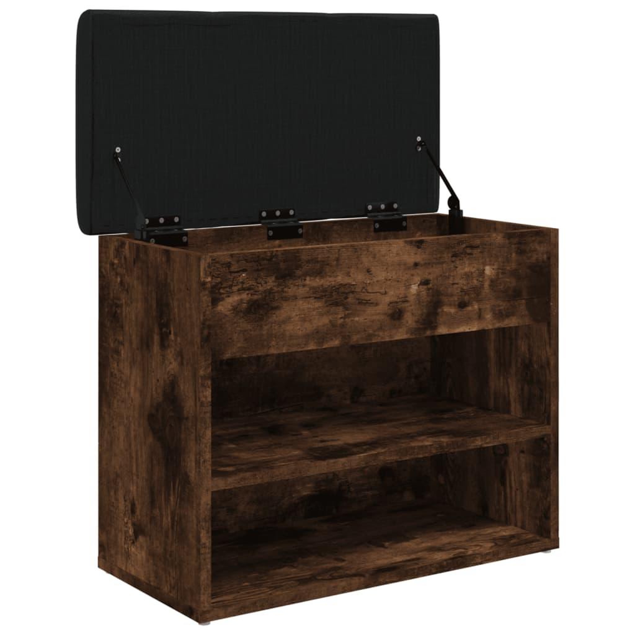 Voir la diapositive 5 : VIDAXL Banc a chaussures chene fume 62x32x50 cm bois d'ingenierie