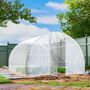 Voir la diapositive 4 : OUTSUNNY Serre tunnel 12 m² - 4 x 3 x 2 m - 2 portes - acier galvanisé PE haute densité transparent