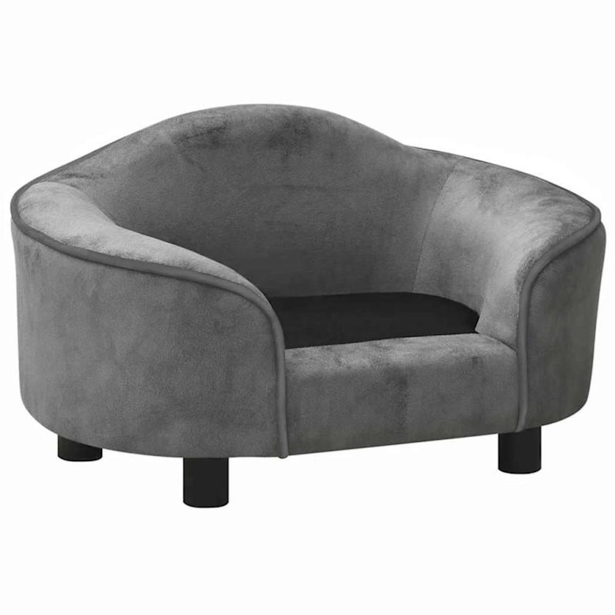 VIDAXL Canapé pour chien Gris 67x47x36 cm Peluche