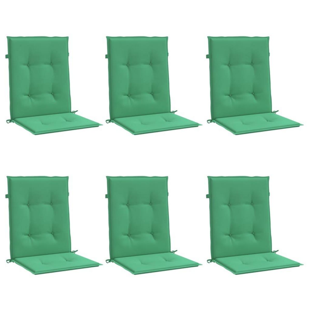 VIDAXL Coussins de chaise de jardin a dossier bas lot de 6 vert