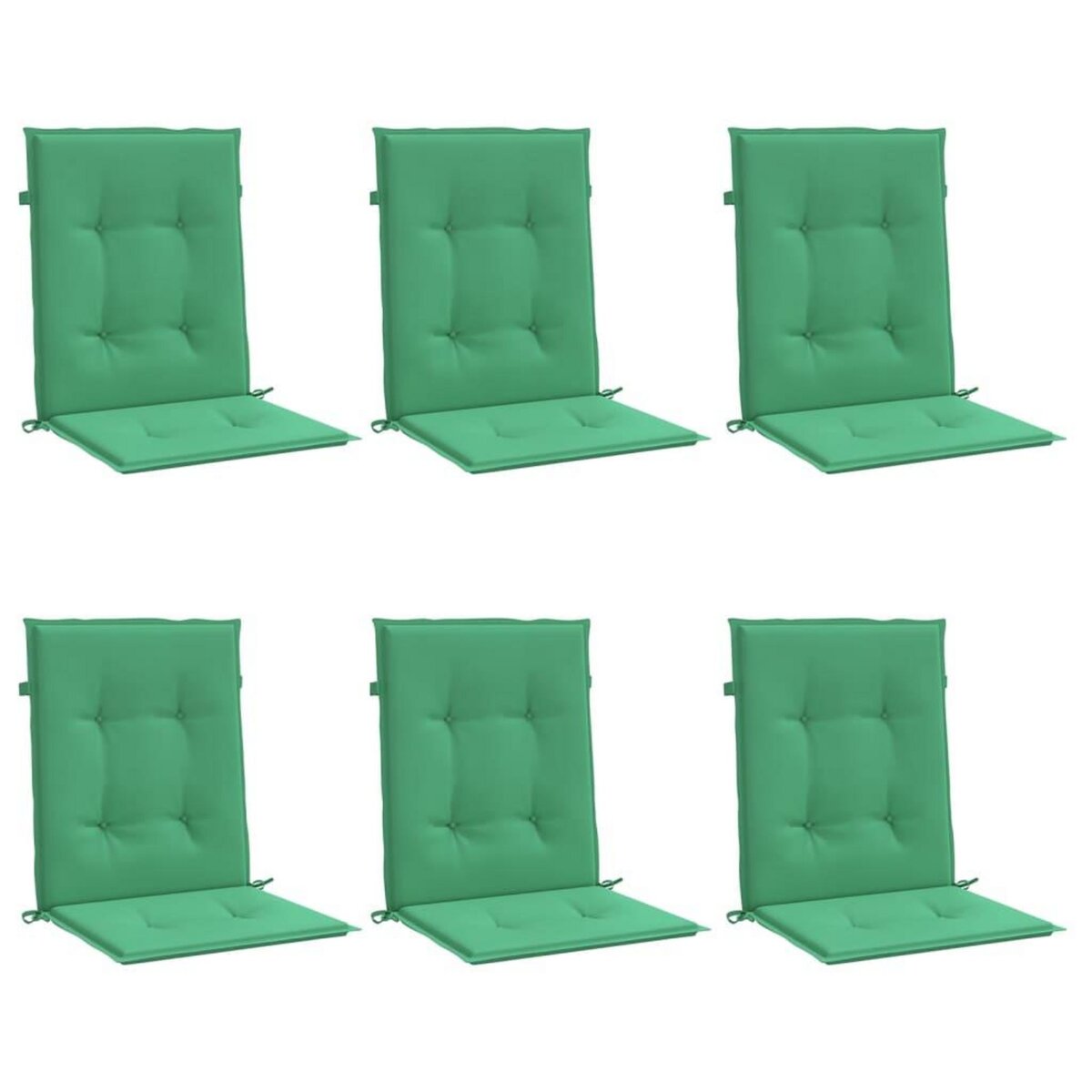 VIDAXL Coussins de chaise de jardin a dossier bas lot de 6 vert