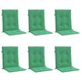 Voir la diapositive 3 : VIDAXL Coussins de chaise de jardin a dossier bas lot de 6 vert