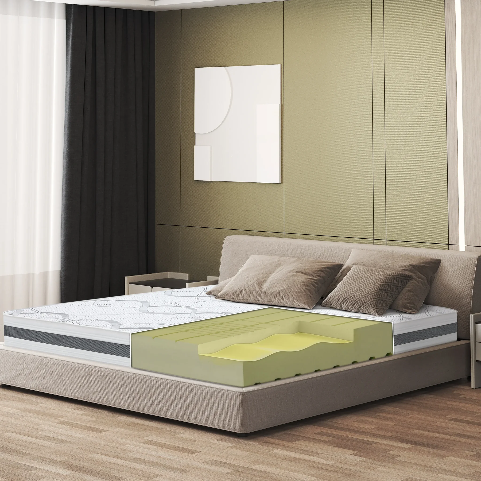 THE WHITE STONE Matelas 70 x 140 Hypoallergénique | Hauteur 20 cm | Propriétés orthopédiques et automodelantes | Produit en Italie. Coloris disponibles : Bicolore