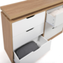 Voir la diapositive 6 : ID MARKET Commode 6 tiroirs LUNA à LEDS 115 cm blanc et effet bois