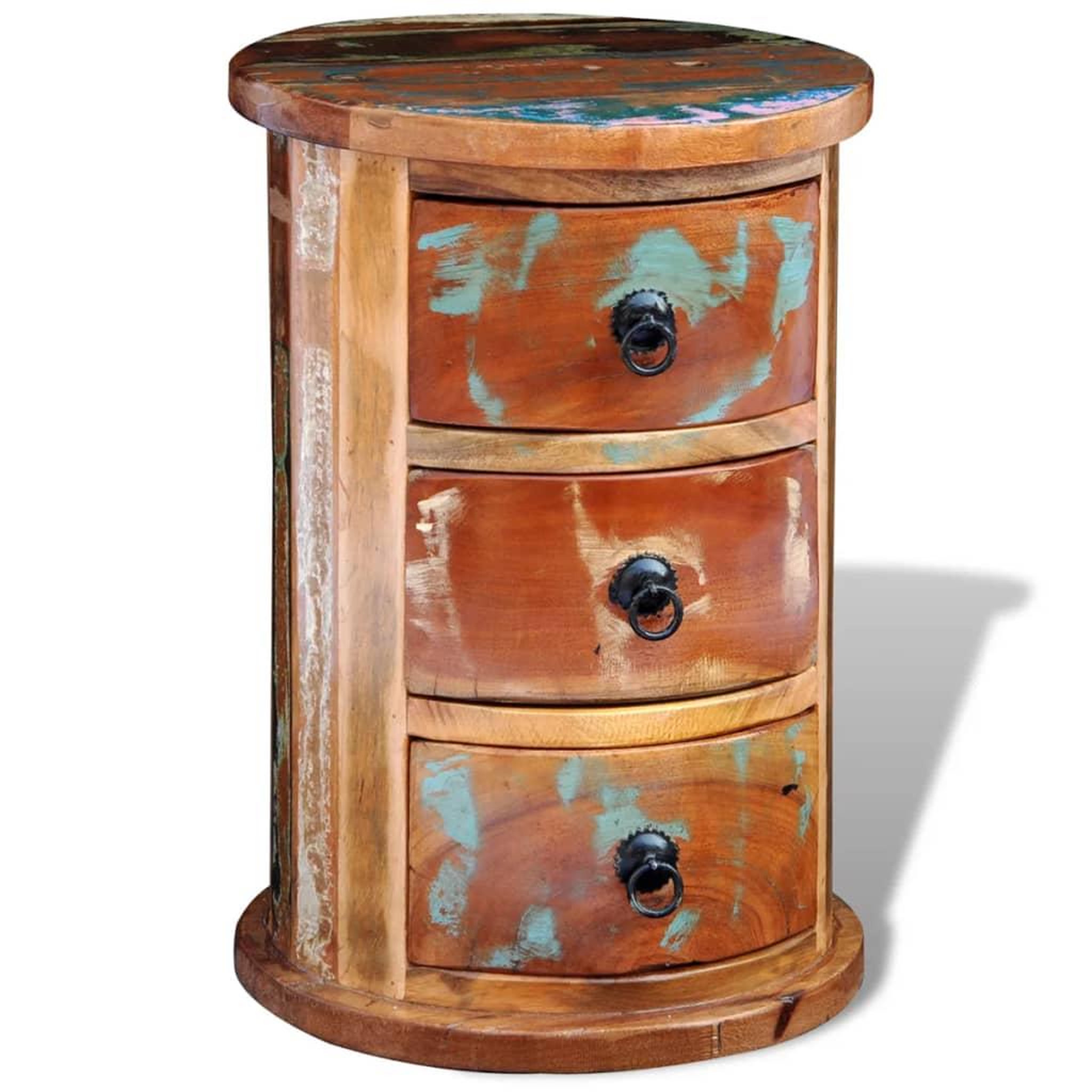 VIDAXL Armoire avec 3 tiroirs bois de recuperation massif