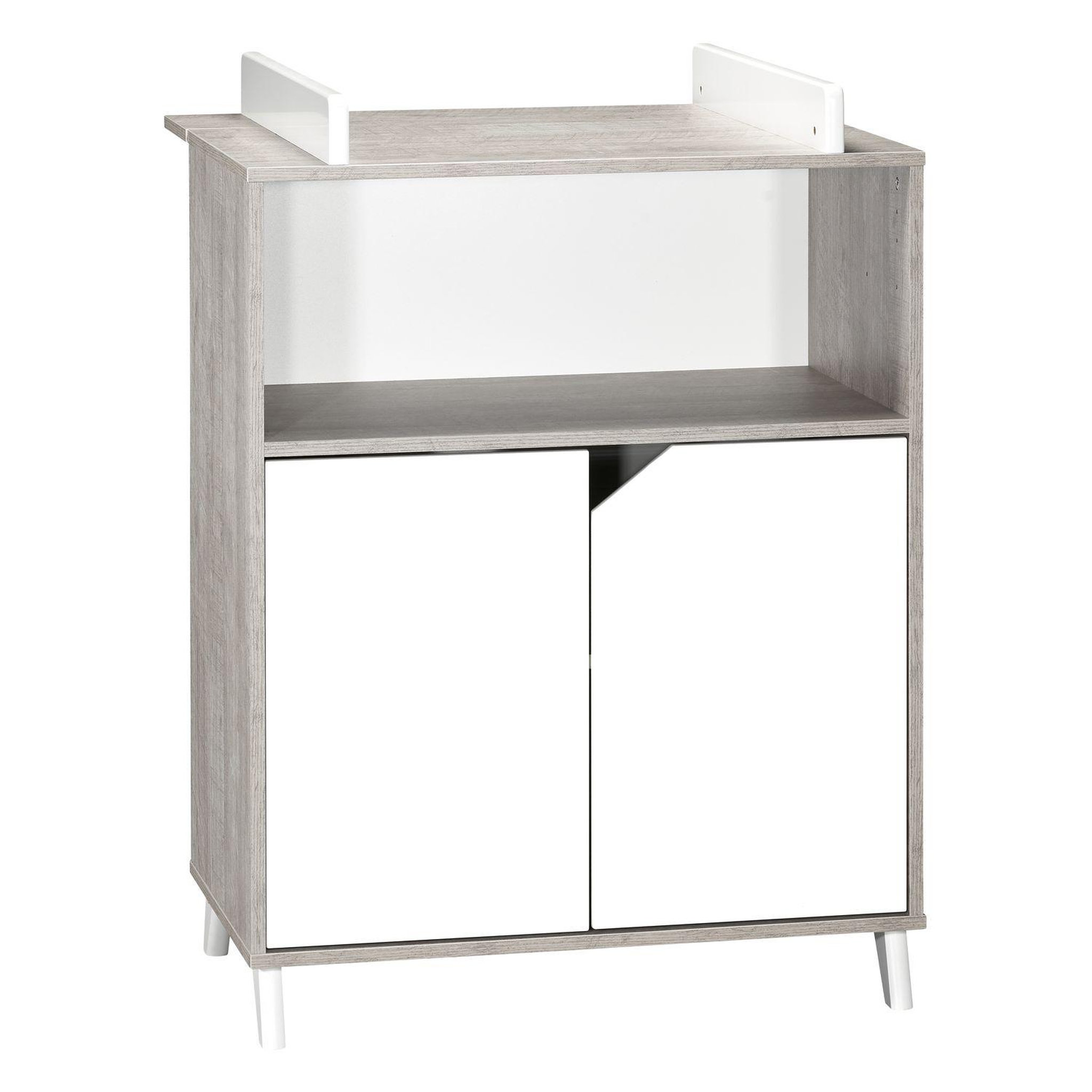 Voir la diapositive 1 : BABY PRICE Commode 2 Portes et 1 Niche - SCANDI GRIS