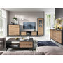 Voir la diapositive 4 : BEST MOBILIER Peter - meuble tv - effet bois et noir - 154 cm - style industriel