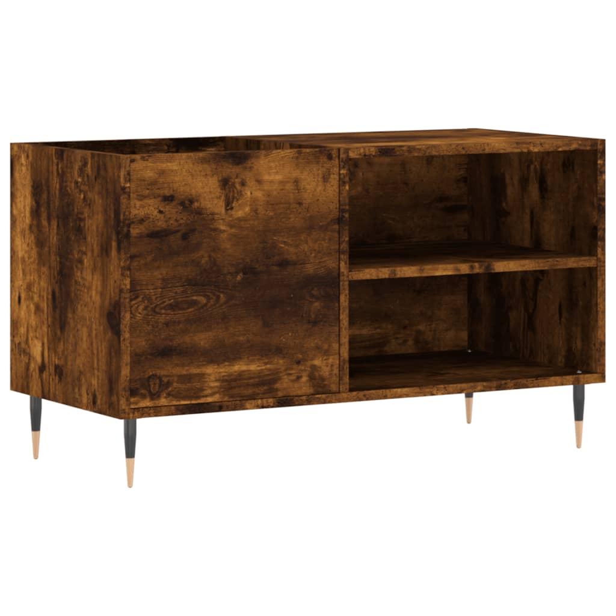 Voir la diapositive 2 : VIDAXL Armoire a disques chene fume 85x38x48 cm bois d'ingenierie