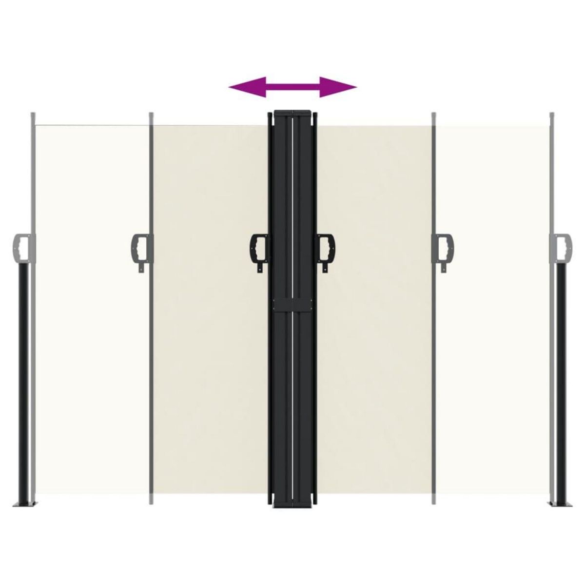 VIDAXL Auvent lateral retractable creme 180x600 cm