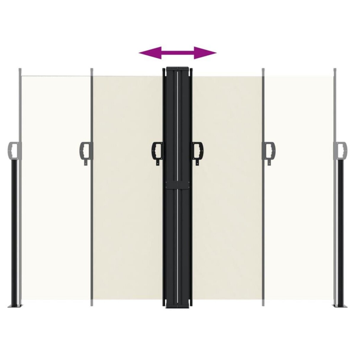 VIDAXL Auvent lateral retractable creme 180x600 cm