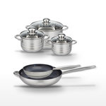 ELO Lot de 2 Poêles 24/32 cm et 3 Faitouts 14/16/24 cm Elo Profi Therm Platinum