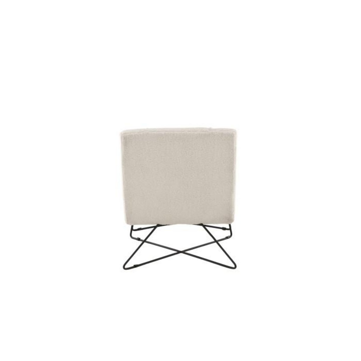 Paris Prix Fauteuil & Pouf Design Bouclette  Laconia  88cm Blanc
