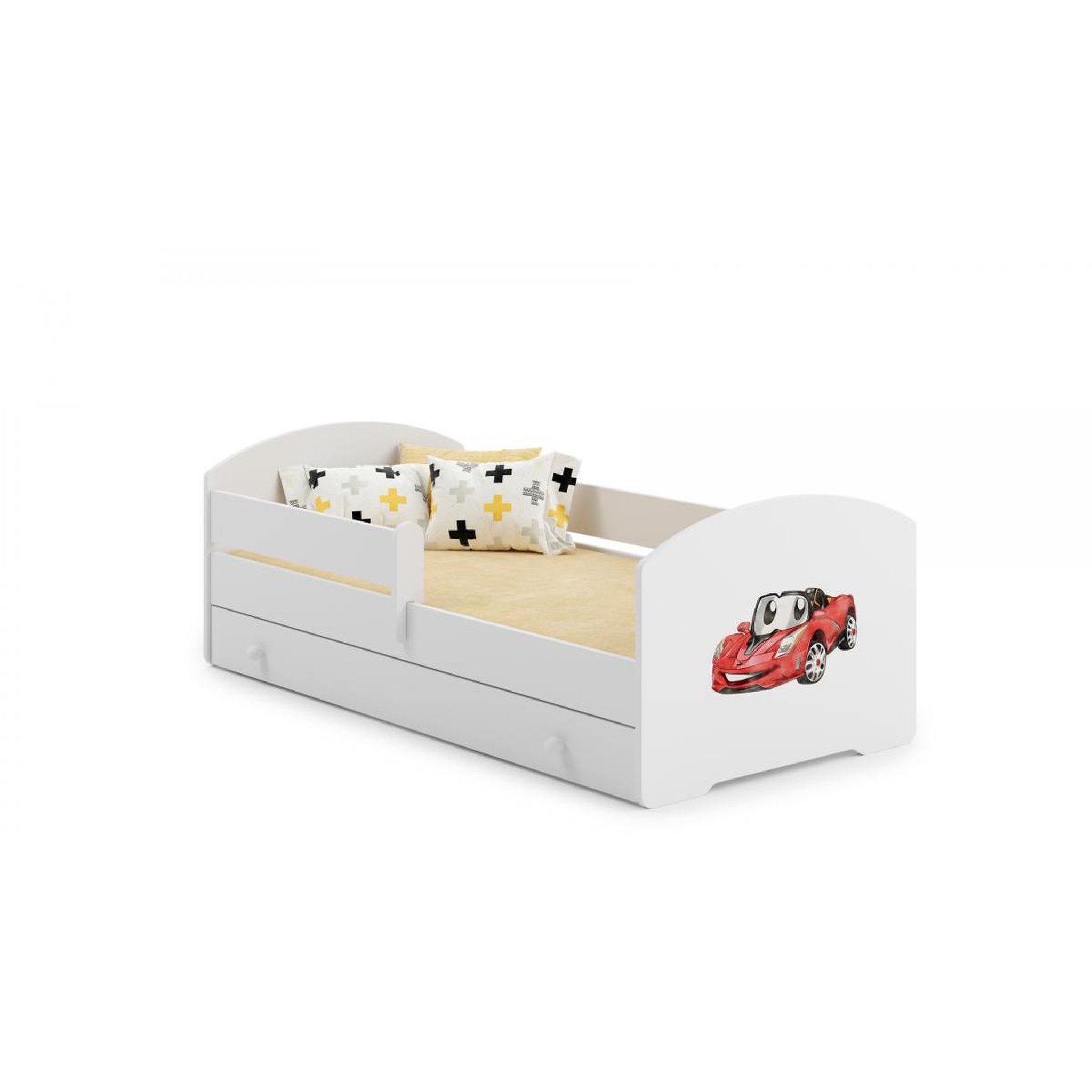 KOBI Lit enfant LUK BAR+SZU 160x80 auto tiroir de rangement avec matelas