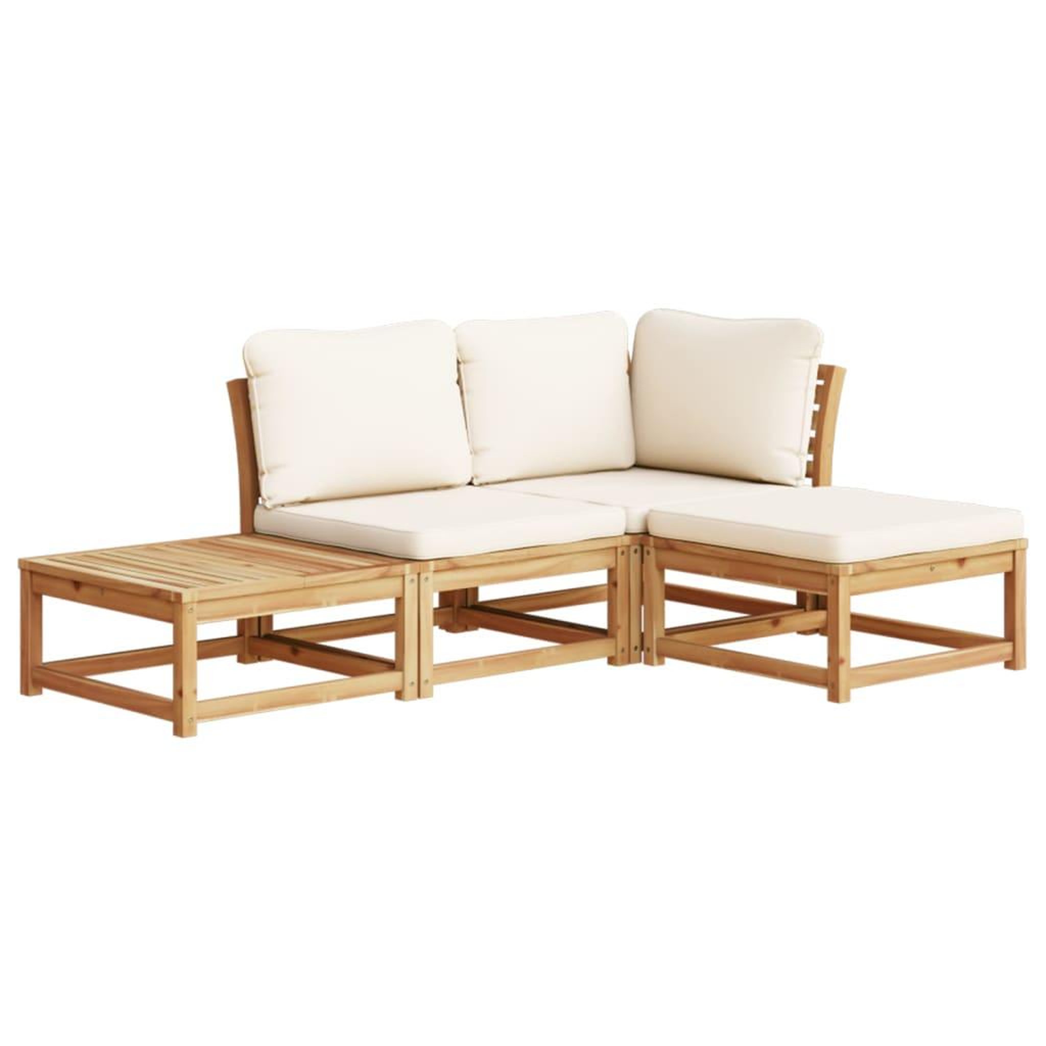 Voir la diapositive 2 : VIDAXL Salon de jardin 4 pcs avec coussins Bois d'acacia solide