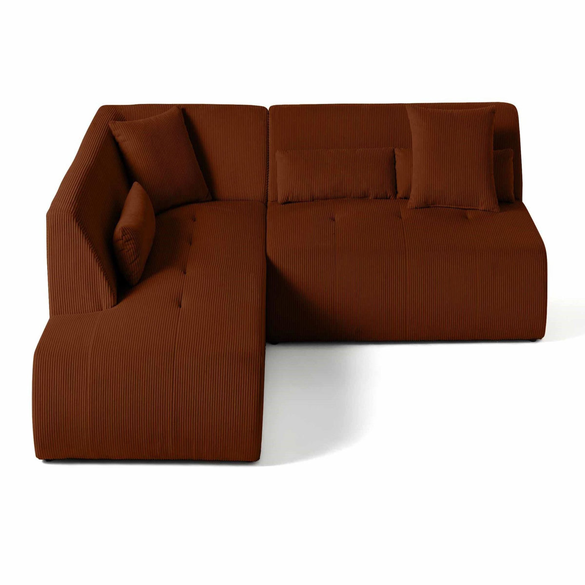 LISA DESIGN Onyx - canapé modulable d'angle gauche - 5 places - en velours côtelé