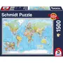 Schmidt Puzzle 1500 pièces : Planisphère (en allemand)