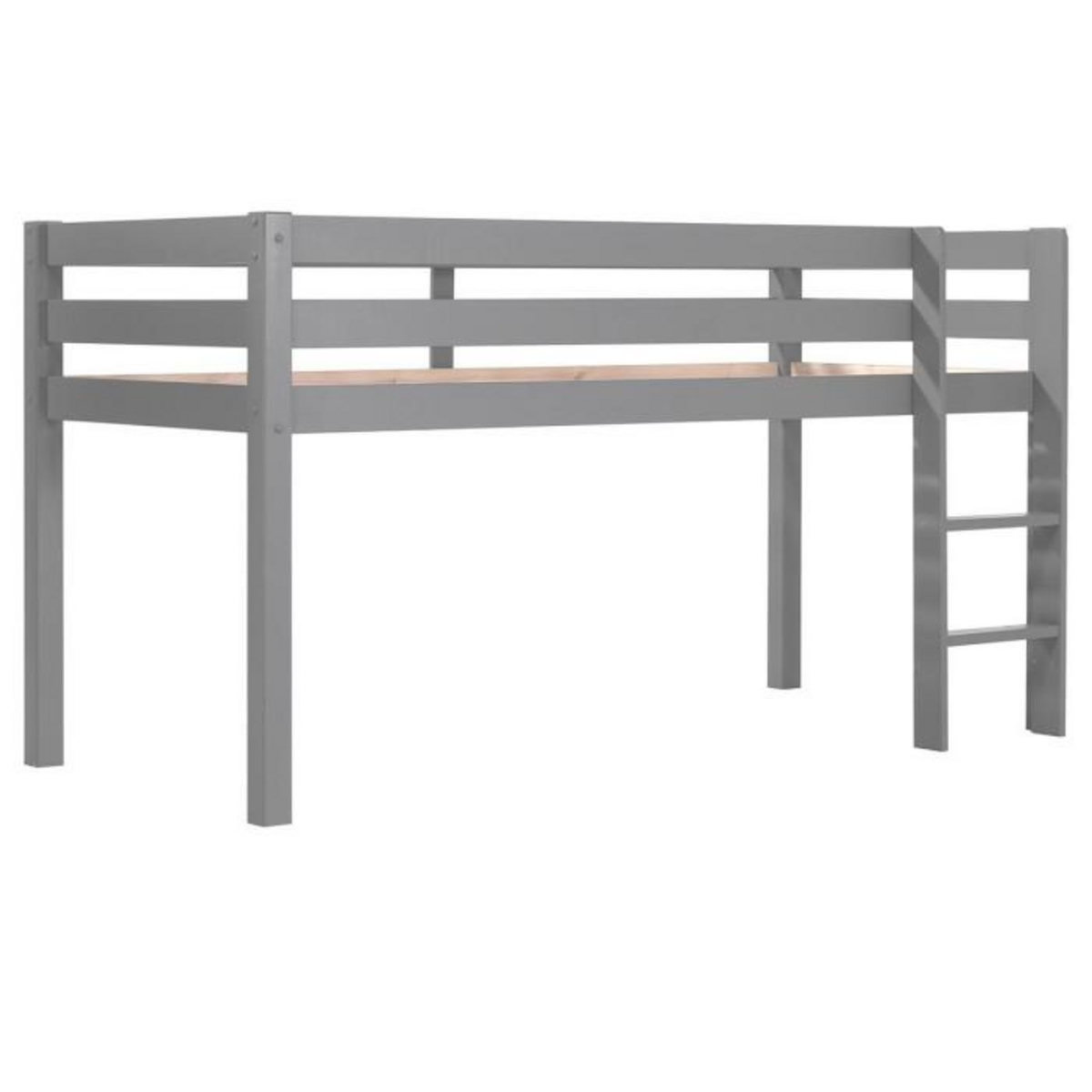 Paris Prix Lit Enfant Surélevé  Pino  90x200cm Gris