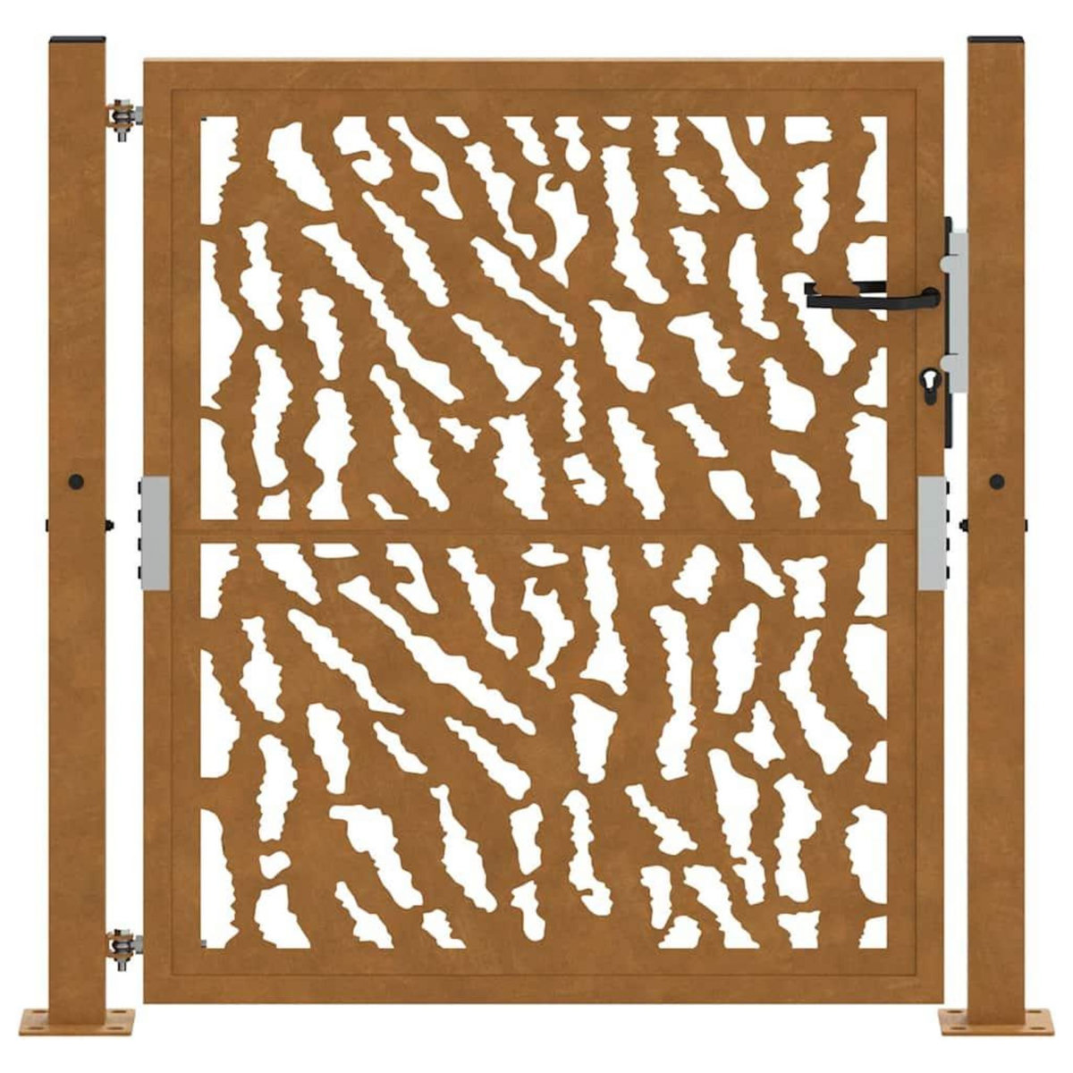 VIDAXL Porte jardin acier resistant aux intemperies conception traces