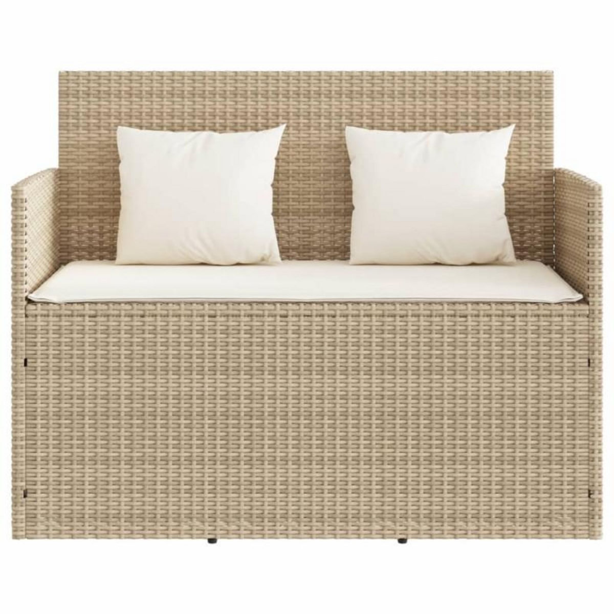 VIDAXL Banc de jardin avec coussins beige résine tressée