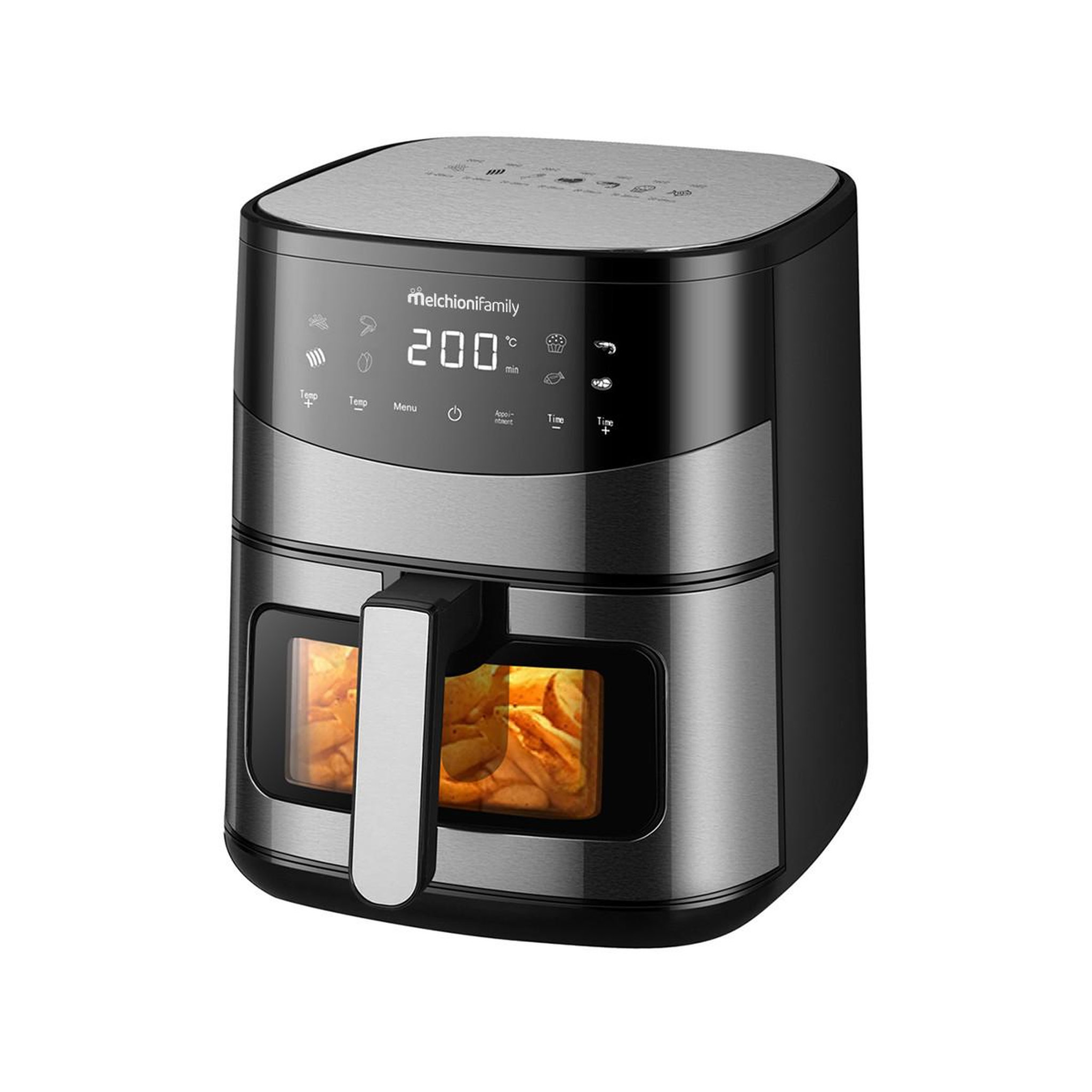 Voir la diapositive 3 : MELCHIONI Melchioni arianna 6,5l unique autonome 2000 w friteuse d'air chaud noir, acier inoxydable